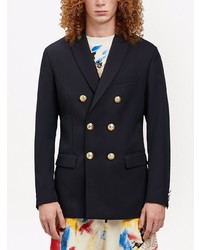 Palm Angels Palm Double Breasted Blazer Navy Blue G