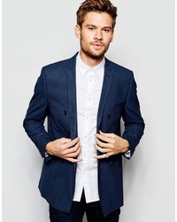 Selected Homme Double Breasted Blazer In Skinny Fit