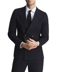 Reiss Shade Double Breasted Suit Jacket In Navy Melange At Nordstrom
