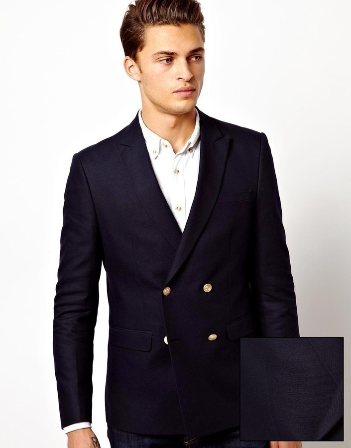 Asos Slim Fit Double Breasted Blazer With Gold Buttons, $117, Asos