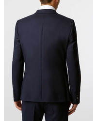 Topman Limited Edition Navy 100% Wool Skinny Fit Suit Jacket