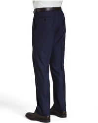 Isaia Basic Wool Trousers Navy