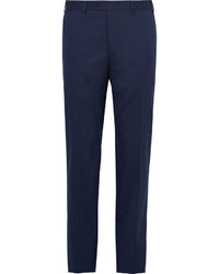 Canali Blue Stretch Wool Suit Trousers