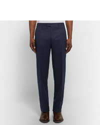 Canali Blue Super 120s Wool Flannel Trousers