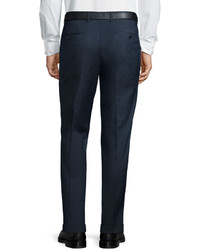 Hugo Boss Boss Solid Slim Fit Wool Trousers Navy