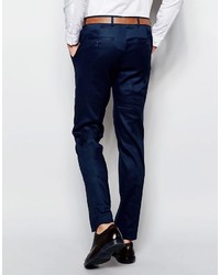 Asos Brand Skinny Suit Pants In Linen Mix