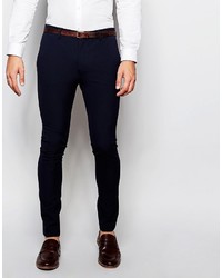 Asos Brand Wedding Super Skinny Suit Pants In Navy