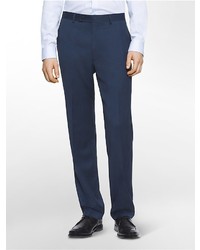 Calvin Klein Body Slim Fit Navy Plaid Wool Suit Pants