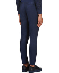 Calvin Klein Collection Navy Wool Slim Trousers