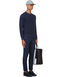 Calvin Klein Collection Navy Wool Slim Trousers