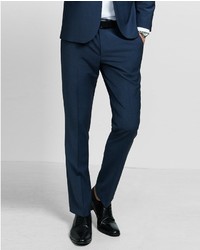 Express Extra Slim Navy Blue Performance Stretch Wool Blend Suit Pant