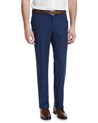 Isaia Gregory Flat Front Wool Blend Trousers