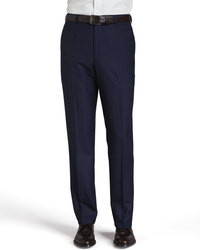 Isaia Basic Wool Trousers Navy