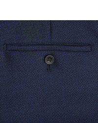 Kingsman Navy Slim Fit Wool And Mohair Blend Tuxedo Trousers