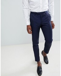 MOSS BROS Moss London Skinny Cropped Suit Trousers In Navy