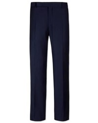 Charles Tyrwhitt Navy Herringbone Yorkshire Worsted Slim Fit Luxury Suit Pants