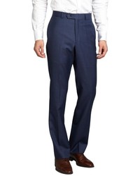 Tommy Hilfiger Navy Sharkskin Wool Tyler Flat Front Suit Pants
