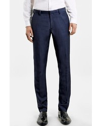 Topman Navy Skinny Fit Suit Trousers