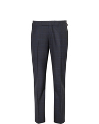 Kingsman Navy Slim Fit Prince Of Wales Checked Wool Suit Trousers