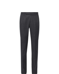 Incotex Navy Slim Fit Puppytooth Brushed Cotton Blend Trousers
