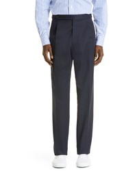 Drake's Pleated Cotton Drill Pants In Navy At Nordstrom