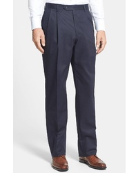 Berle Pleated Cotton Trousers