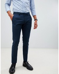 Burton Menswear Skinny Fit Smart Trousers In Navy