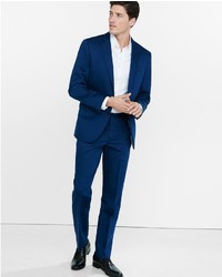 Express Slim Blue Cotton Sateen Suit Pant