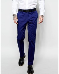 Sisley Slim Fit Suit Pants In Cobalt Blue