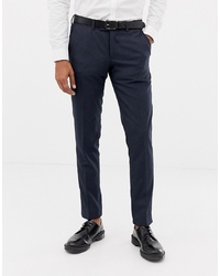Esprit Slim Fit Suit Trousers In Blue Twisted Yarn