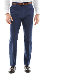 Stafford Stafford Travel Medium Blue Stretch Suit Pants Classic Fit