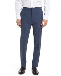 Nordstrom Tech Fit Wool Blend Trousers In Navy  Blue Mini Houndstooth At
