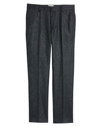 River Island Textured Check Slim Suit Trousers In Navy At Nordstrom