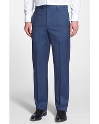 Zanella Todd Flat Front Solid Wool Trousers