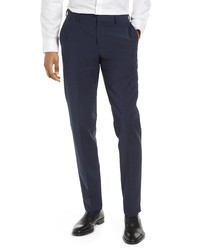 Nordstrom Men's Shop Trim Fit Houndstooth Wool Blend Trousers In Navy Mini Houndstooth At Nordstrom