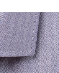 Hugo Boss Blue Slim Fit Herringbone Cotton Oxford Shirt