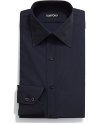 Tom Ford Classic Solid Dress Shirt Navy