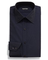 Tom Ford Classic Solid Dress Shirt Navy