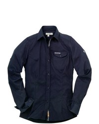 Craghoppers Kiwi Button Front Shirt Upf 40 Long Roll Sleeve Midnight Blue