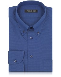 Forzieri Dark Blue Cotton Dress Shirt