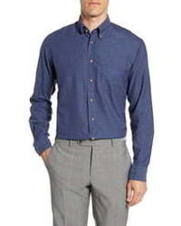 Eton Flanella Contemporary Fit Solid Dress Shirt