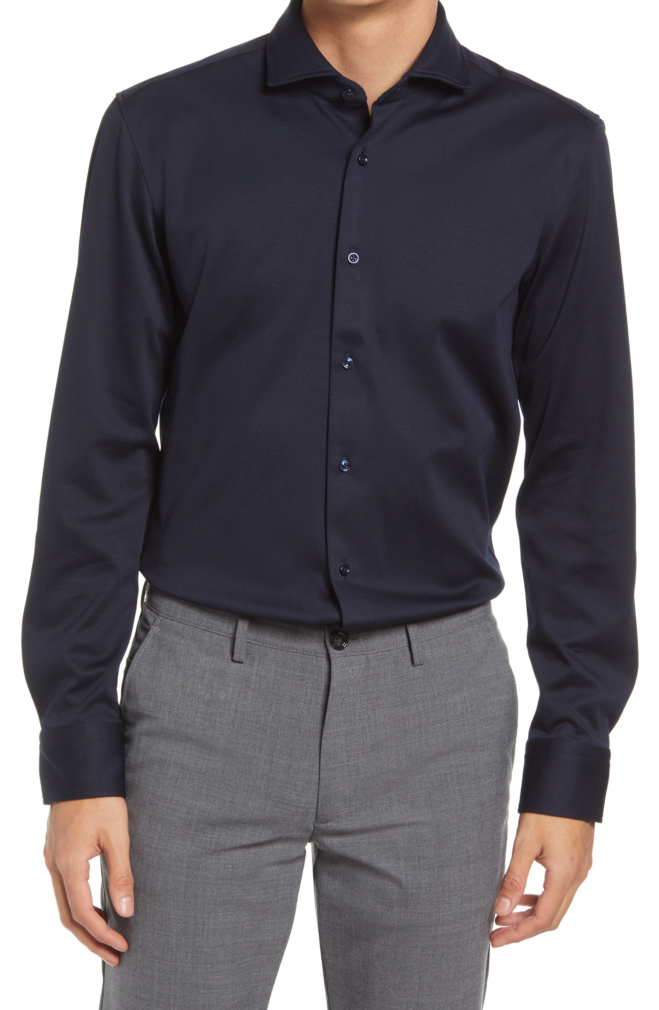 BOSS Hank Slim Fit Dress Shirt, $138 | Nordstrom | Lookastic