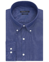 Van Heusen Indigo Blue Chambray Dress Shirt Slim Fit