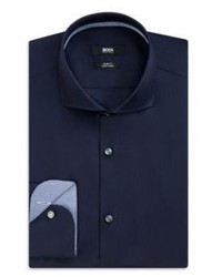 Hugo Boss Jery Slim Fit Spread Collar Easy Iron Cotton Dress Shirt