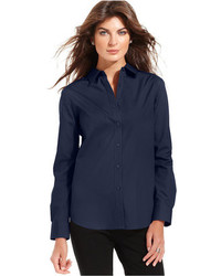 Jones New York Signature Long Sleeve Wrinkle Resistant Cotton Shirt