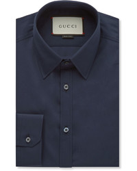 Gucci Navy Cotton Poplin Shirt