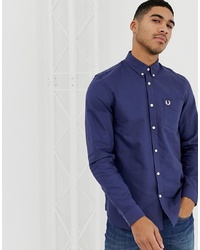Fred Perry Oxford Shirt In Navy