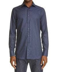 Canali Regular Fit Easy Care Solid Dress Shirt