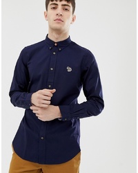 PS Paul Smith Tailored Fit Zebra Oxford Shirt In Navy