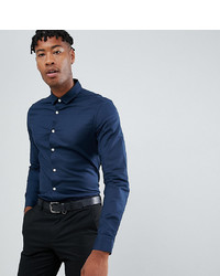 ASOS DESIGN Tall Slim Fit Oxford Shirt In Navy